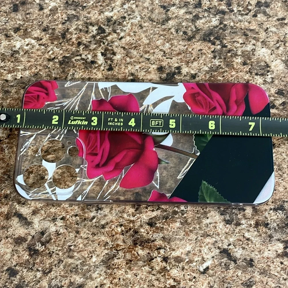 Floral Design Phone Case -‎ Red and Black